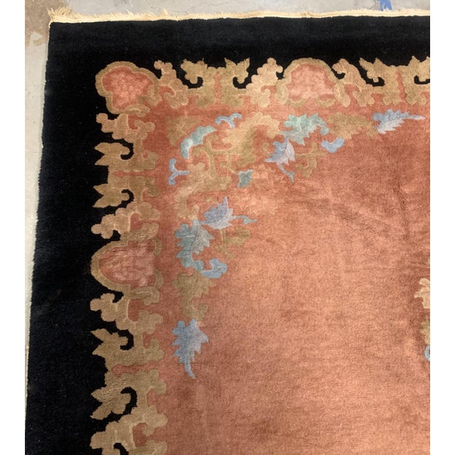 Art Deco 1920s, Handmade Antique Art Deco Chinese Rug 8.10' X 11.10' For Sale - Image 3 of 8