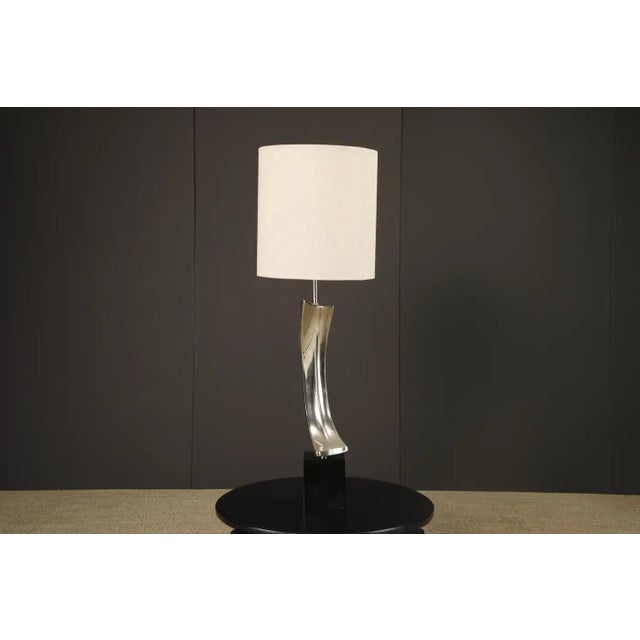 Maurizio Tempestini for Laurel Lamp Co Sculptural Chrome Arc Table Lamp, 1970s For Sale - Image 17 of 17