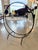 Mid-Century Modern 60s Solid Wrought Iron Fireplace Log Holder Hoop Design Umanoff Tepper Style For Sale - Image 3 of 12