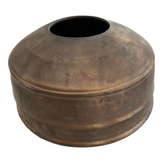 Sculptural Handmade Copper Pottery Signed For Sale