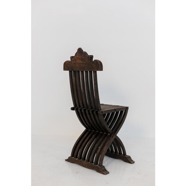 Italian Inlaid Wood Foldable Chair, 1930s For Sale - Image 11 of 15
