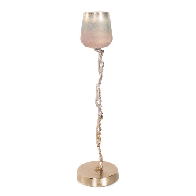 Gold Teresina Gold Ombre Candleholder- Tall For Sale - Image 8 of 11