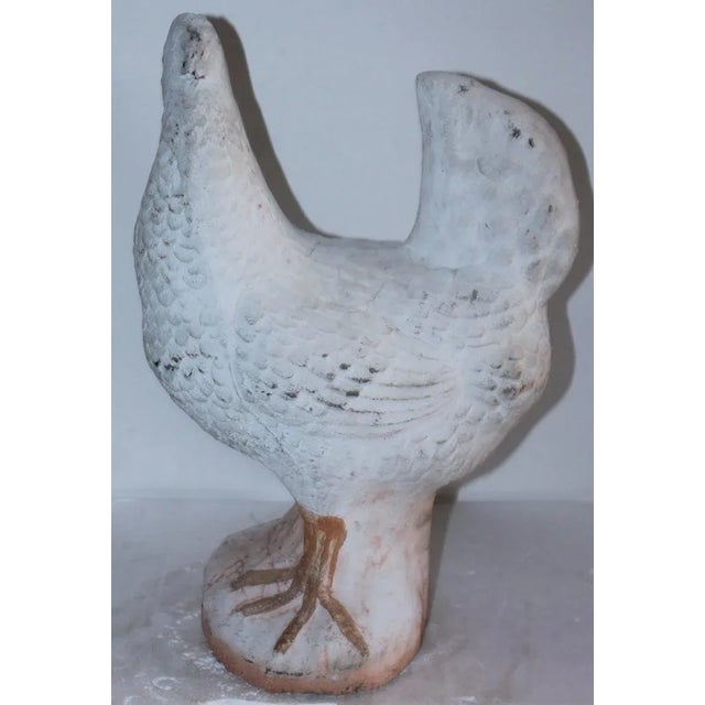 1940s Painted Concrete Rooster From the Farm For Sale - Image 5 of 7