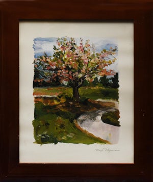 Watercolor painting by Marilyn Hageman, Blossoming Tree, Framed