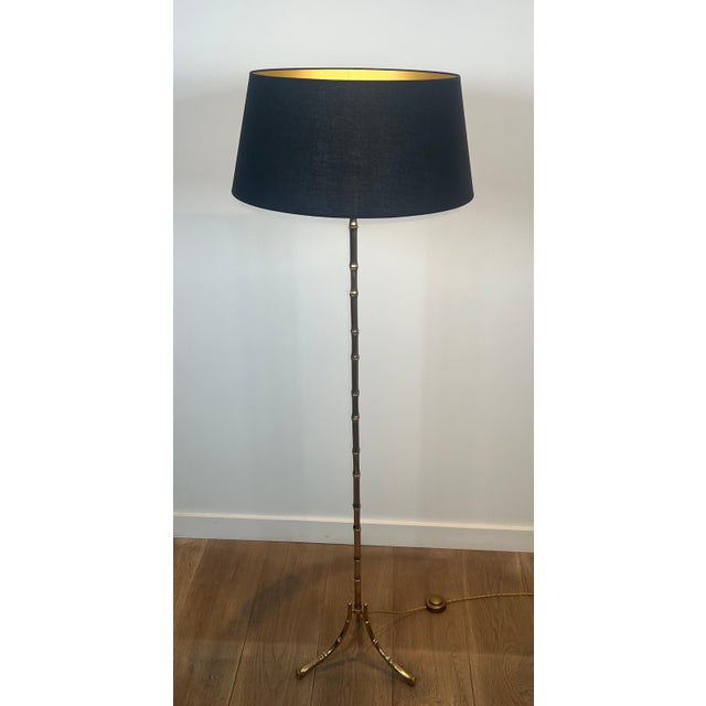 Maison Baguès 1940s Bronze faux bamboo floor lamp by Maison Bagués For Sale - Image 4 of 12