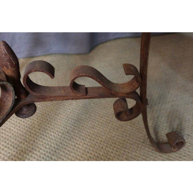 Iron Pedestal Table with Marble Shelf, 1890s For Sale - Image 6 of 10