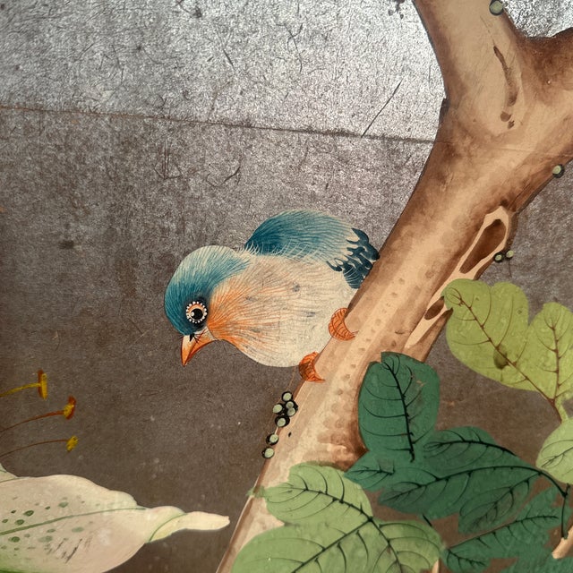 Platinum Early 20th Century Six Panel Hand Painted Gracie Chinoiserie Screen For Sale - Image 8 of 12