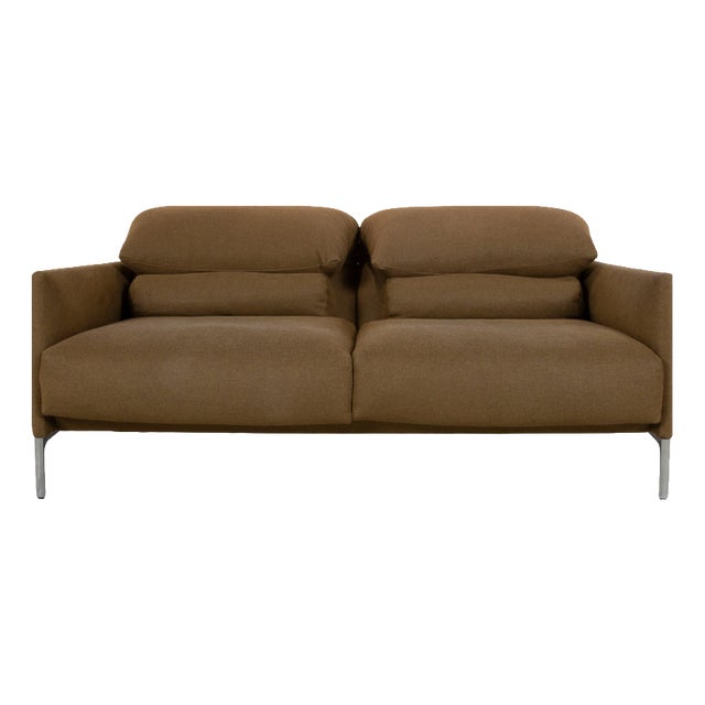 Cor Avalanche Fabric Two-Seater Brown Bronze Manual Function Sofa Couch For Sale