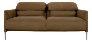Cor Avalanche Fabric Two-Seater Brown Bronze Manual Function Sofa Couch
