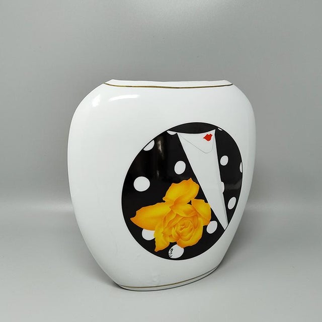 Mid-Century Modern Vintage French Porcelain Vase by R. Ortol for Limoges, 1970s For Sale - Image 3 of 10