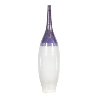 Multicolor Ceramic Bottle Base with Purple, Blue, Pink and White Tones For Sale