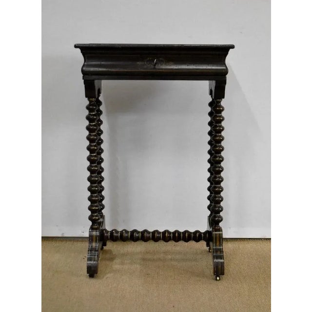 Small Napoleon III Period Lacquered Wooden Work Table, Mid 19th Century For Sale - Image 9 of 18