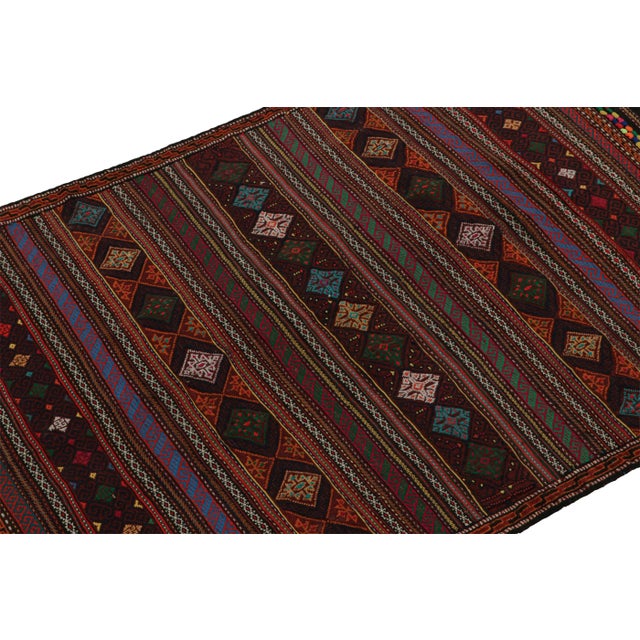 Rug & Kilim 1950s Vintage Baluch Tribal Kilim With Colorful Geometric Patterns, From Rug & Kilim For Sale - Image 4 of 8