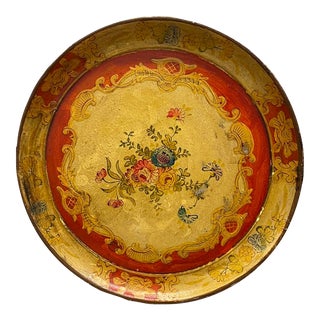 1940's Occupied Japan Paper Mache Round Tray For Sale
