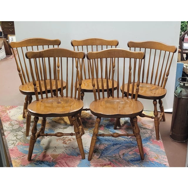 Camel 5 S Bent Brothers Colonial Pine Windsor Chairs For Sale - Image 8 of 10