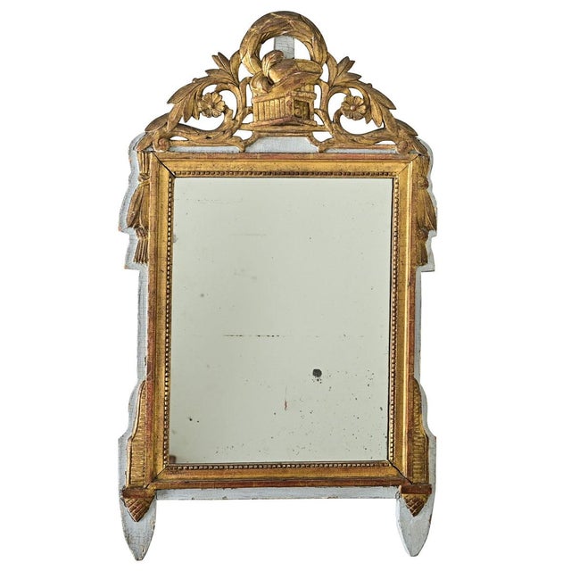 French 18th Century Louis XVI Gilt & Painted Mirror For Sale - Image 9 of 9