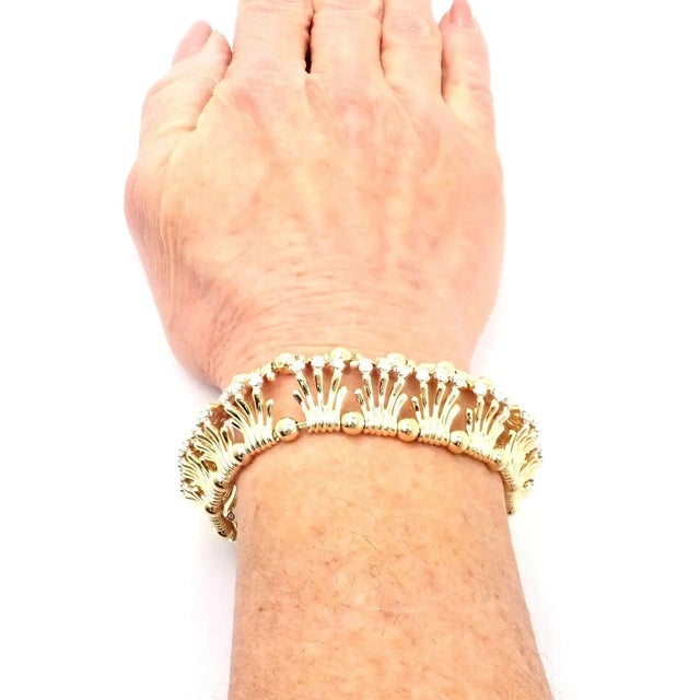 18k Yellow Gold And Platinum Diamond Bracelet from Jean Schlumberger for Tiffany & Co. This bracelet is from early 2000's...