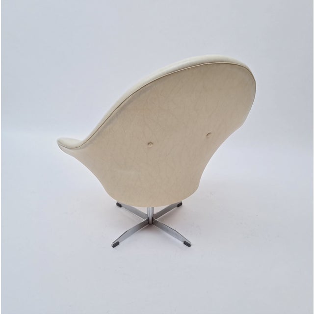 Swedish Leatherette Swivel Lounge Chair, 1960s For Sale - Image 3 of 6