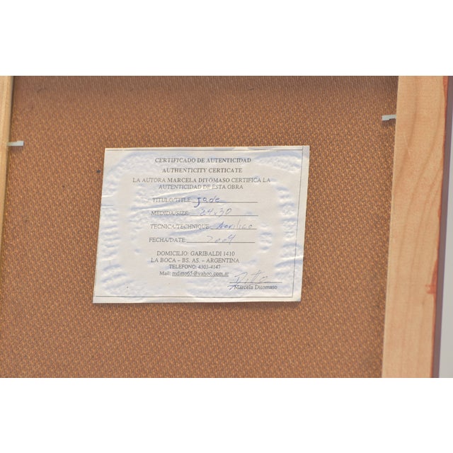 Jade, Marcela Ditomaso, Argentina, 2004, Acrylic on Fiberboard, Framed For Sale - Image 4 of 7