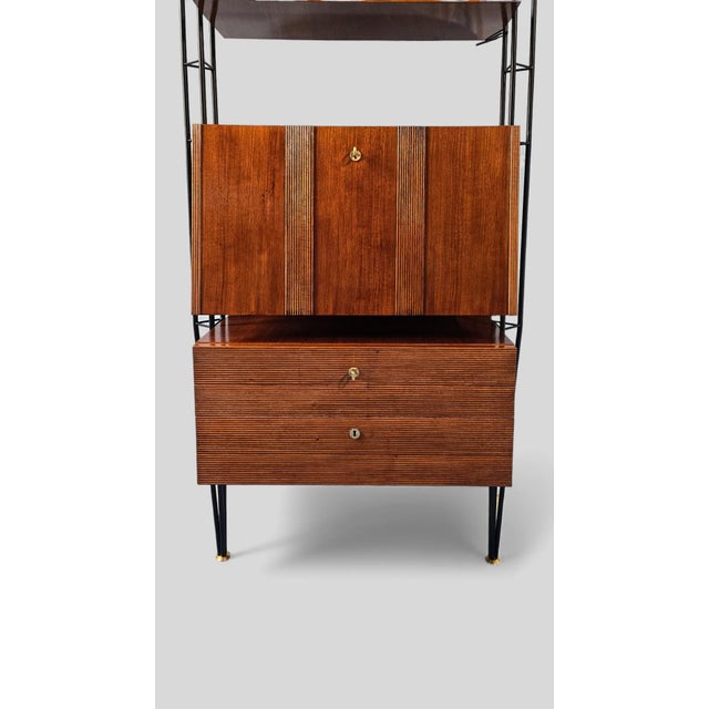 Mid-Century Italian Wall Unit Bookcase with Cabinet Bar, 1960s For Sale - Image 18 of 18