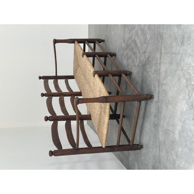 Antique French Provincial Radassier Bench in Oak with Rush Seat, France For Sale - Image 16 of 16