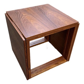 1960s Kai Kristiansen Danish Mid Century Modern Teak Interlocking Cube Trio Nesting Tables For Sale