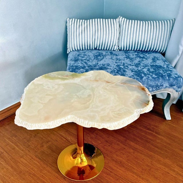 Coffee Table with White Onyx Top from Forzini For Sale - Image 9 of 11