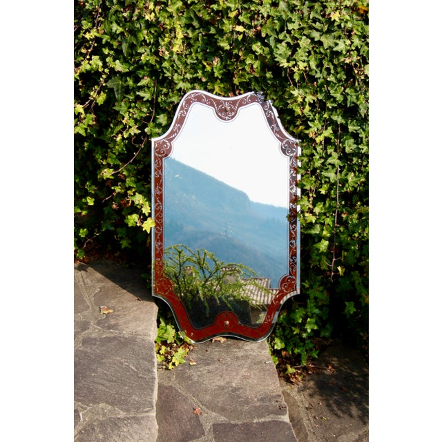 Wood Vintage Italian Mirror, 1960s For Sale - Image 7 of 11