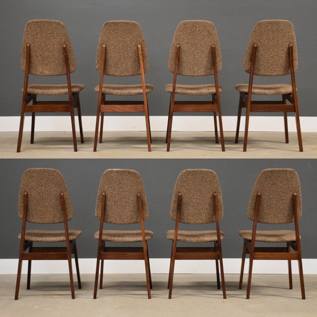 Bruk Sorheim for Sorheim Mill Mid Century Norwegian Teak Dining Chairs - Set of 8 For Sale - Image 4 of 10