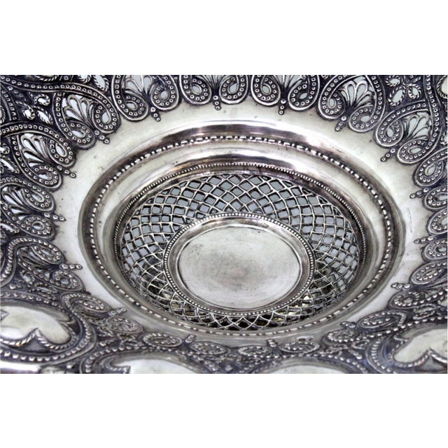 Silver Fruit Bowl with Floral Motifs For Sale - Image 10 of 11
