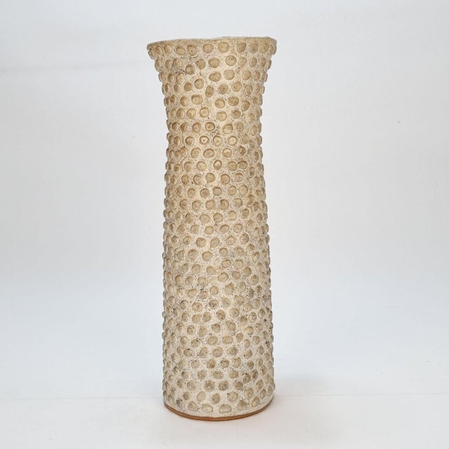 Vintage Ceramic Beige Vase, 1970s For Sale - Image 6 of 13