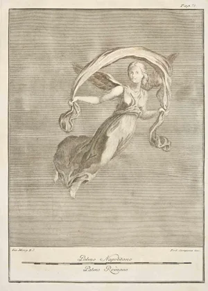 Giovanni Elia Morghen, Ancient Roman Fresco Herculaneum, Etching, 18th Century