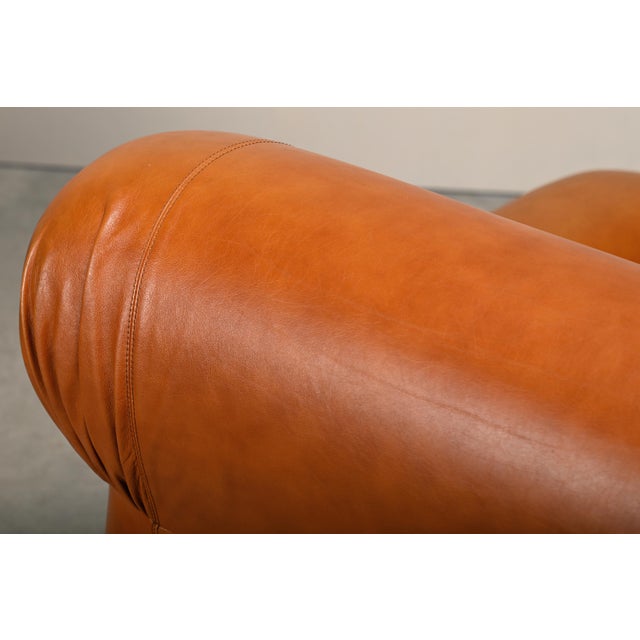 Cognac Leather Deposited Lounge Chairs by Rino Maturi for Mimo Padova, 1970s, Set of 2 For Sale - Image 13 of 18