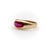 Modern 1940s 14k Gold Retro Synthetic Ruby Ring, Size 7 For Sale - Image 3 of 9