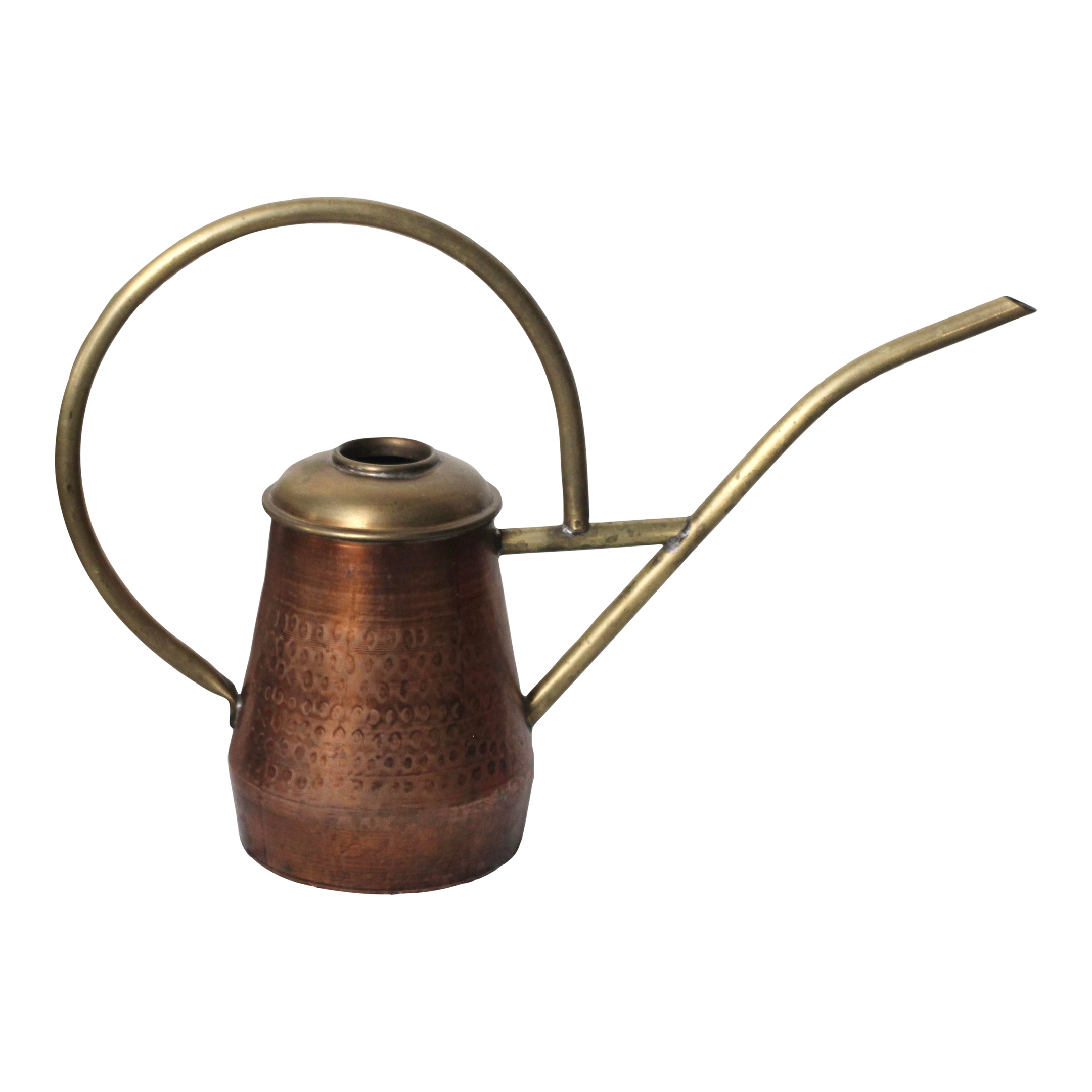 1990s Jatex Brass and Hammered Copper Large Watering Can | Chairish