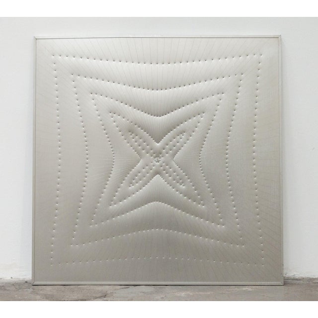 Peck Blenda, Geometric Composition, Work on Aluminum Panel, 1970s For Sale - Image 6 of 6