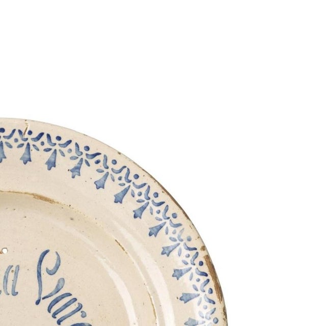Mid-20th Century Portuguese Earthenware Talking Plate For Sale - Image 4 of 6