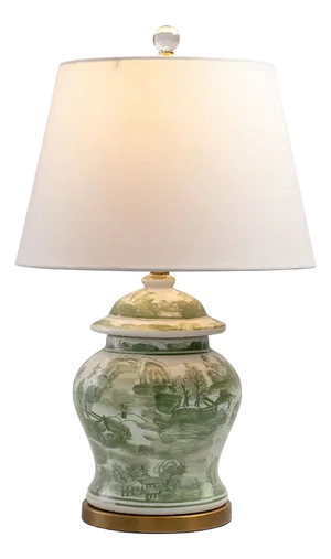 Green Willow Ginger Jar Lamp