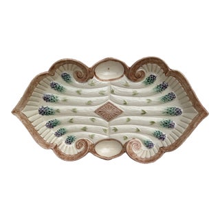 19th Century Majolica Asparagus Platter Fives Lille For Sale