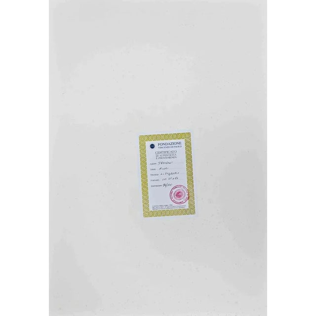 Modern Ernesto Treccani, Flowers, 1973, Lithograph For Sale - Image 3 of 4