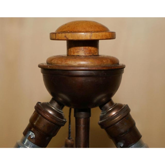 Large Mid-Century Swedish Modern Table Lamp in Brass & Teak, 1960s For Sale - Image 6 of 16