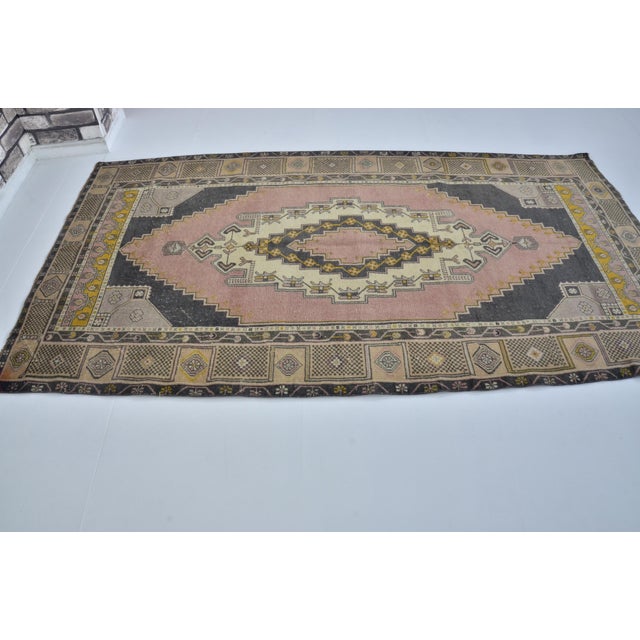 Turkish Vintage Anatolian Handknotted Wool Carpet For Sale - Image 3 of 10