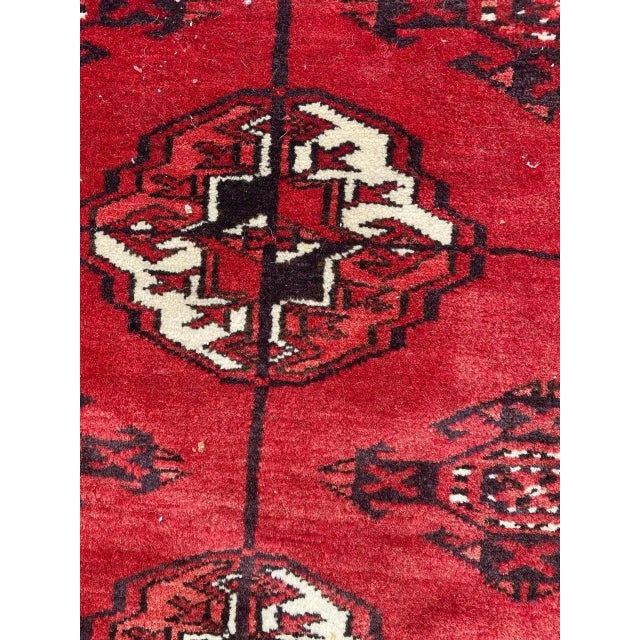 Large Mid Century Turkmen Bokhara Rug For Sale - Image 18 of 18