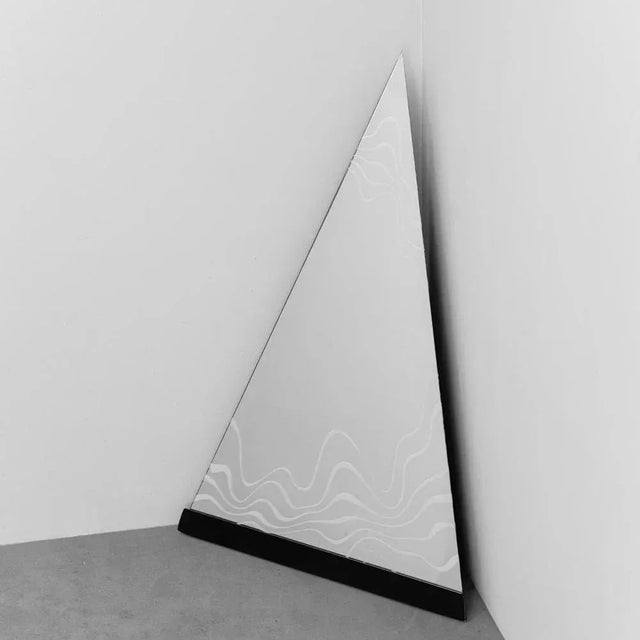 Wood Vintage Mirror by Cheops Giuseppe Raimondi for Cristal Arti, 1970s For Sale - Image 7 of 7