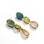 Bochic “Orient” Pink Quartz, Turquoise & Peridot Earrings Set 18K Gold & Silver, 2 pieces For Sale - Image 4 of 10
