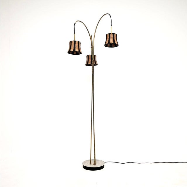 1950s Vintage Swedish Brass Floor Lamp, 1950 For Sale - Image 5 of 11