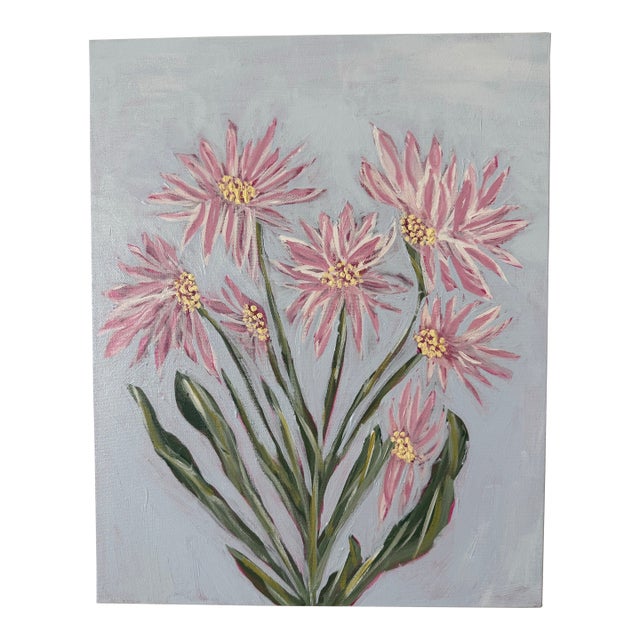 Modern Abstract Folk Art Floral Acrylic Painting, “Blooming in Tennessee 1,” Signed, Dated For Sale