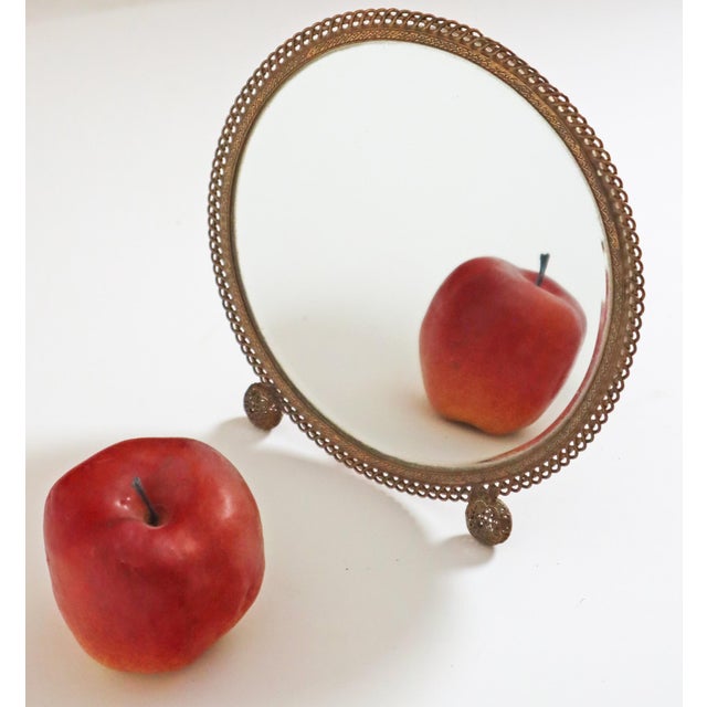 French Gold Decorated Table Mirror, 1960s, in Very Good conditions. Designed before 1890