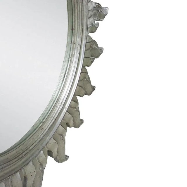 1960s Mid-Century Modern Sun Mirror in Silver Bath Wood, 1960 For Sale - Image 5 of 7