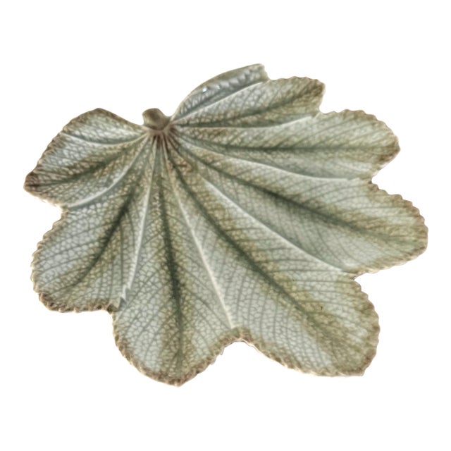 Vintage Majolica Porcelain Leaf - Christian Tortu For Sale